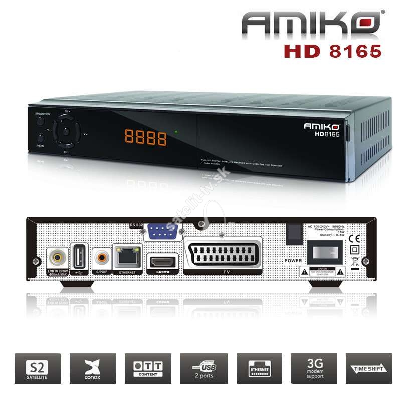 Amiko HD 8165 DVB-S2 1080p HEVC H.265 OTT CA