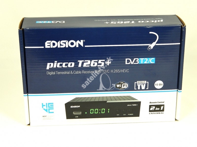DVB-T2 prijímač Edision PICCO  T265+  Combo DVB-T2/C