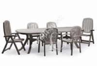 Zostava Ponza, 7 -dielna, 4 stoličky Ponza, 2 polohovačky, stôl 192-250cm